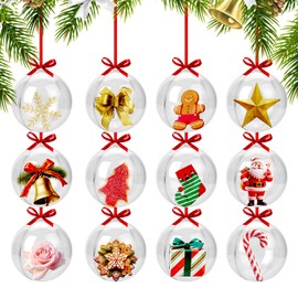20 Bolas de Adorno de Día de San Valentín con Cinta Roja - Bolas Redondas de San Valentín en Blanco para árbol de Navidad, San Valentín, Decoración de