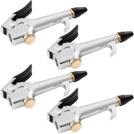 4 Pieces 1/4 NPT Lever Blow Gun Black Air Nozzle Dust Cleaning Blower Gun with Rubber and Safety Tip Nozzles Air Tool for Home Shop Garage Industry