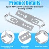 3pcs WD01X27759 Dishwasher Mounting Brackets with Screws, Under Counter Installation