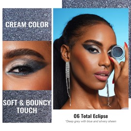 Oulac Grey Eyeshadow, Highly Pigmented Cream Eyeshadow, Smoky Eye Make-Up, Waterproof & Durable, Blendable & Wrinkle Free Eye Make-Up, Vegan & Cruelty-Free, 06 g (06)