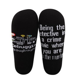 MBMSO 2 Pair Debugging Definition Socks Computer Programmer Gift IT Coder Gift Teacher Student Funny Coding Programming Socks (Cotton, Coder Socks)
