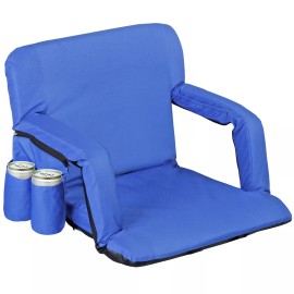 SEGAWE 25" Wide Stadium Seat for Bleachers Reclining Portable Stadium Chair w/Backrest - Blue