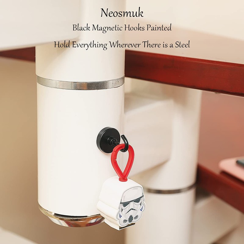 Neosmuk Black Magnetic Hooks, 50 kg High Performance Earth Magnets