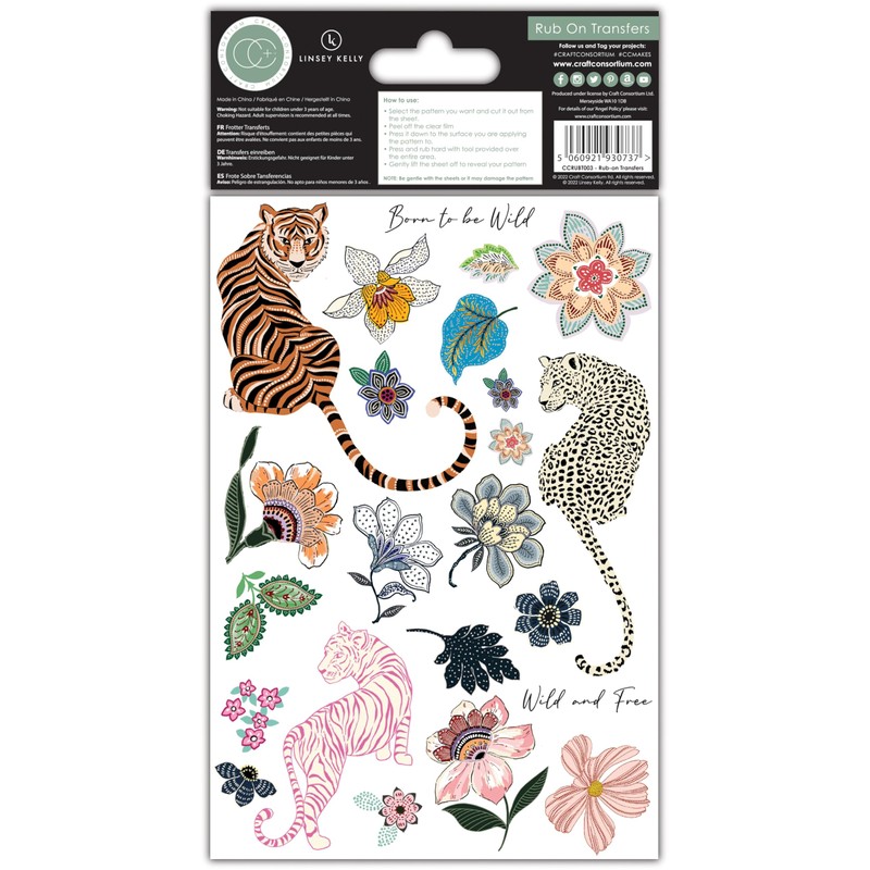 Craft Consortium Rub-On Transfers 2/Pkg-Enchanted Jungle