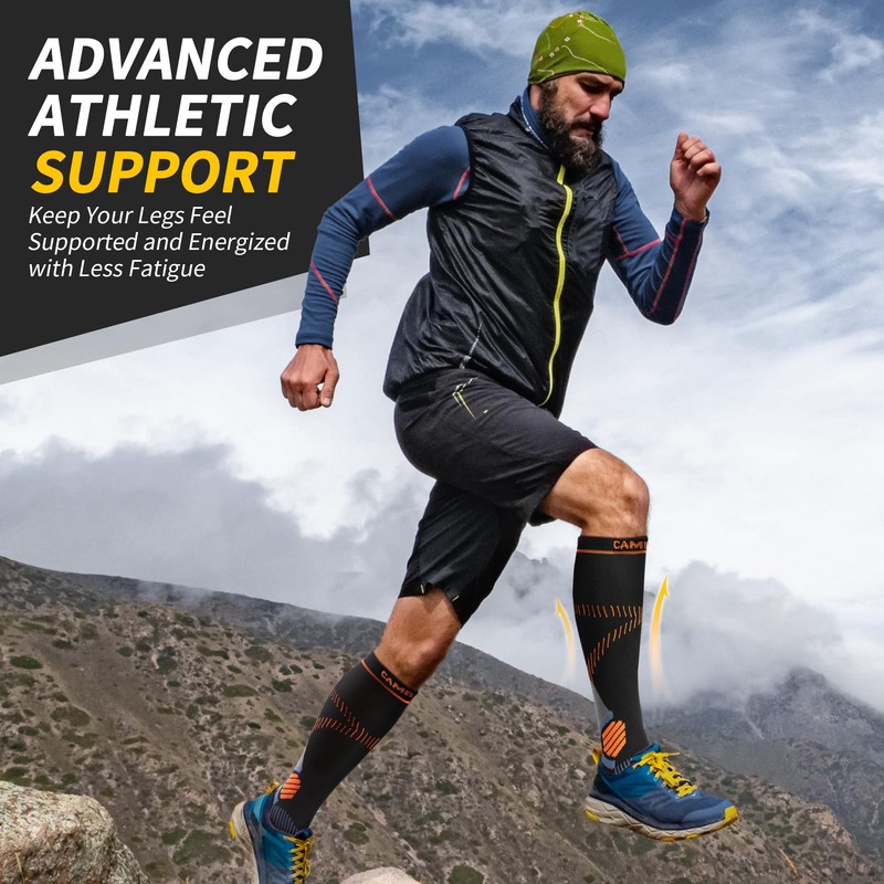 CAMBIVO 2 Pairs Compression Socks for Women and Men(15-20 mmHg),