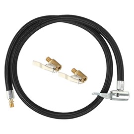 X AUTOHAUX 1 Set 80cm 31.5" Tire Valve Connect Pipe Air Chuck Inflator Tyre Inflator Hose Undeflatable Connector with 2pcs Valve Adapters