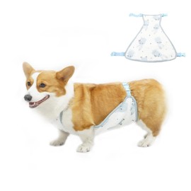 BT Bear Dog Belly Cover,Pet Warm Abdominal Protective Clothing Dog Bellyband Vest Dog Surgery Recovery Suit for Cats Puppy Small Dogs(M,Blue-female)