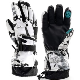 Ski Gloves, Snow Winter Gloves Warm Touchscreen Gloves Waterproof Outdoor Motorcycle Gloves (Large)