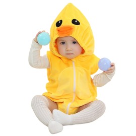 COOKY.D Unisex Baby Sleeveless Animal Cute Romper Bodysuit Newborn Boys Girls Outfits,Duck 6-12 Months