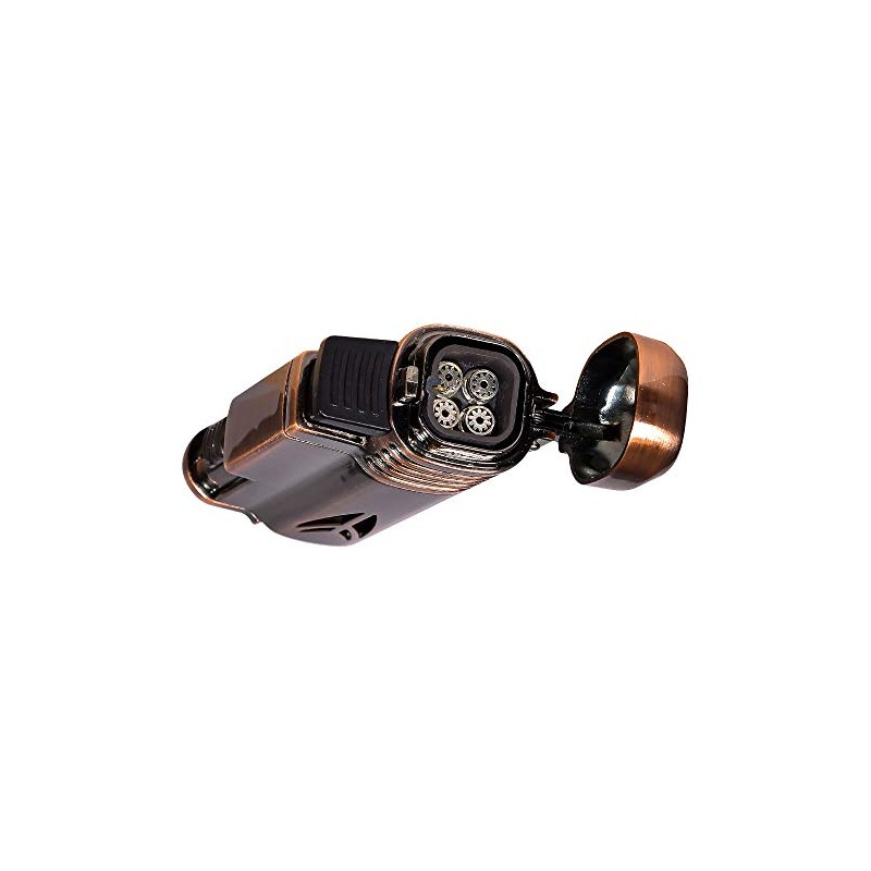 Lotus Defiant Quad Pinpoint Lighter w/Cigar Punch - Copper