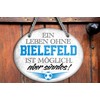 schilderkreis24 Tin Sign Football Sign "Ein Leben ohne Bielefeld ist