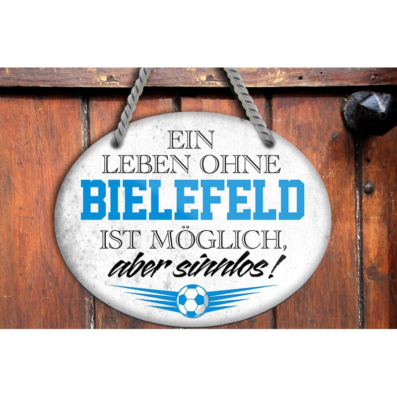 schilderkreis24 Tin Sign Football Sign "Ein Leben ohne Bielefeld ist
