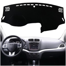 KEEGTBOX Dash Mat Cover Custom Interior Center Console Compatible with Dodge Journey 2011 2012 2013 2014 2015 2016 2017 2018 2019 2020 Dashboard mat Covers Accessories (Black Rim)