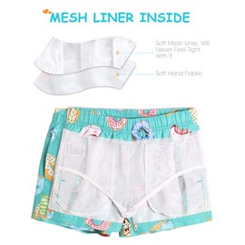 MaaMgic Boys Swim Trunks Swim Shorts Toddler Bathing Suit Quick Dry Beach Board Shorts for All Ages,Doughnut Green,5-6 Years