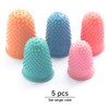 AUMACHEN Thimble Protectors 5Pcs, Finger Protectors, Rubber Fingers Thimble Guard