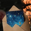 Artery8 Greeting Card Girl Wish Upon Star Starry Night Sky