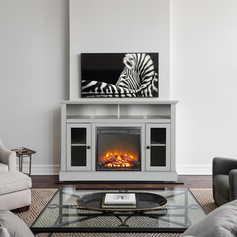 Innoflame 18" Electric Fireplace Insert, Ultra-Thin Fireplace Heater with Log