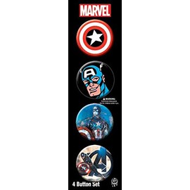 Licenses Products Captain America 4 Button Set, 1.25"