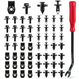 UNIGT 60PCS Engine Under Cover Splash Shield Guard Body Bolts Compatible with Nissan/Infiniti 370Z 350Z G35 G37 FX35 FX45 EX35 Bumper Fender Liner Push Retainer Fastener Rivet Clips with Tool