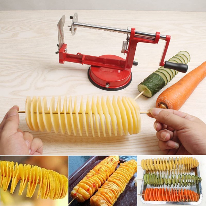 Tornado Potato Spiral Cutter, Stainless Steel Manual Potato Spiral Twister,