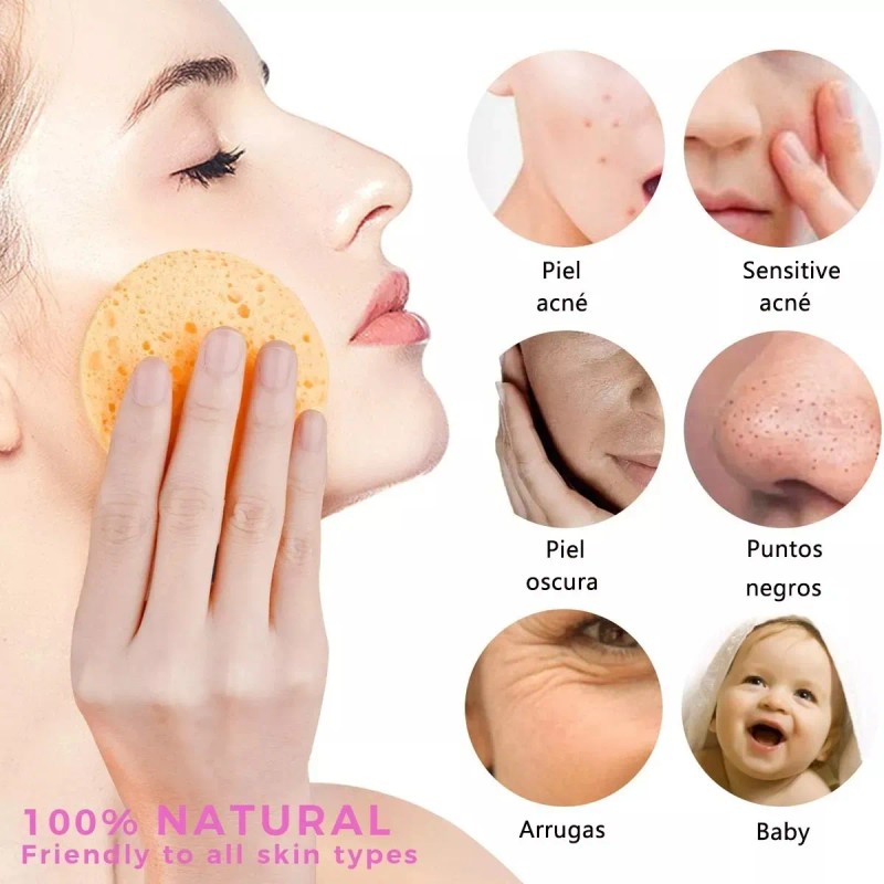 Esponjas Faciales 50 Piezas De Almohadilla De Limpieza Reutilizable De
