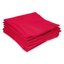 WedDecor Polyester Red Table Napkin for Wedding, Banquet, Party, Home, Hotel, Dining, Christmas, Hemmed Edges, Lightweight Machine Washable, Pack of 6-20 Inch