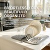 Microfiber Dish Drying Mat with Removable Plate Rack Organizer 18"x14"