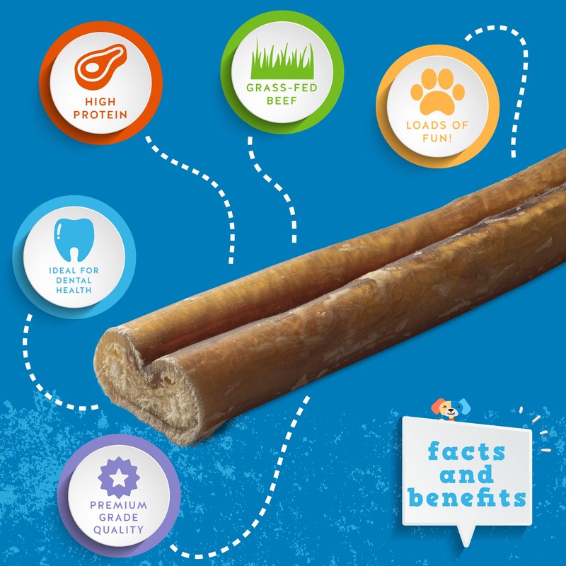 Jack&Pup 6 Inch Standard Bully Sticks for Dogs (25 Pack)
