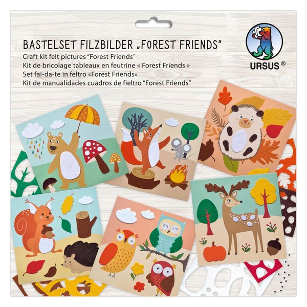 Ursus 8800002F Forest Friends Felt Picture Craft Set, Set of