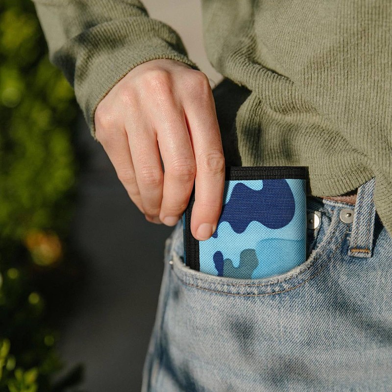 AfitLulu Men's Camouflage Wallet with Coin Compartment and Key Ring,