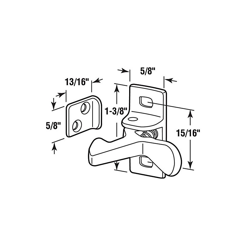 Slide-Co 244691 Cabinet Door Elbow Catch, Satin Nickel Plated (Single