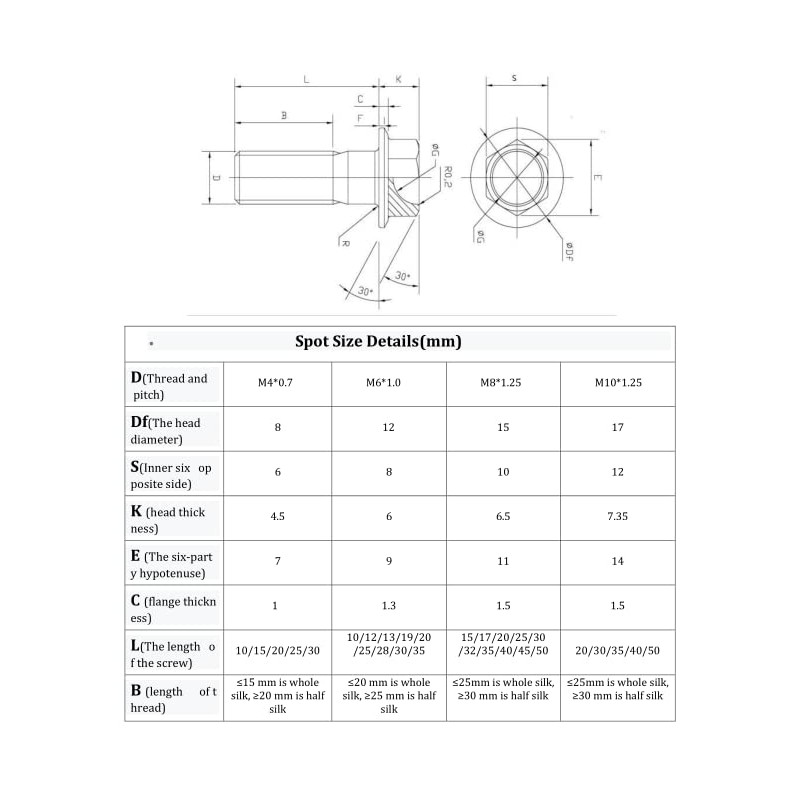 RISON-Titanium Hex Screws with Flange M8 x 1.25 x 25