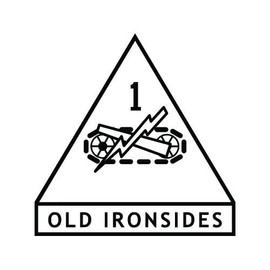 RDW 1st Armored Division Veteran Sticker - Decal - Die Cut - Old Ironsides - Black 4.00" x 4.04"