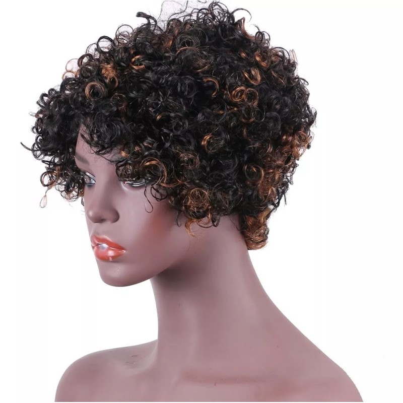 BM Pelucas Afro Rizadas, Pelucas Cortas De Cabello Humano