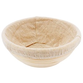 Gearific Round Proofing Basket, 9 Inch Banneton Proofing Basket, Natural Rattan Sourdough Proving Basket with Pack of 6 Baking Tools for Professional Home Bakers