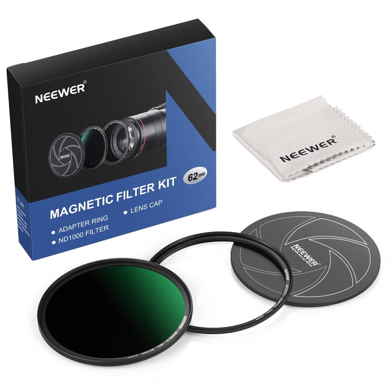 NEEWER 62mm 3-in-1 Magnetic ND Lens Filter Kit, Includes 10-Stop