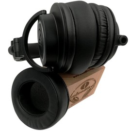 misodiko Upgraded Comfy Memory Foam Ear Pads Cushions - Black Protein Leather -Suitable for Large Over The Ear Headphones - Compatible with ATH M50, ATH-M50x, ATH-M30x, MSR7NC, ATH-M40x