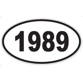 Number 1989 Oval Sticker