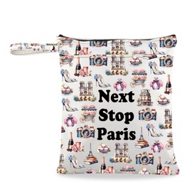 JXGZSO Paris Tralve Gift Next Stop Paris Wristlet Grocery Bag Paris Symbols Gift Paris Trip Clutch Bag Paris Lover Gift