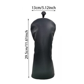 JFOLKS [Premium Club Cover to Protect Your Club] Fairway Wood Headcover, PU Leather, Durable, High Performance, Black, Carbon Pattern, Simple, Stylish, Scratch-Resistant, Waterproof, Cool Design, For