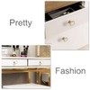 YOSOANPO 2 Pcs White Shell Kitchen Cabinet Knobs Clovers Zinc