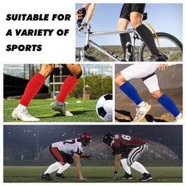 4 pieces compression calf protection, compression cuffs, calf compression stockings without foot for training, sports, calf muscle strains, men and women compression calf bandage (black, white, red,