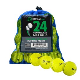 GolfBall Nut Used and Certified Recycled for Srixon Q Star Mix Mint 5A Quality Yellow 24 Golf Balls Mesh Bag Included