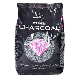 Waxness Charcoal Hard Wax Beads 2.2 lb (1 kg) – Premium Synthetic Rosin-Free Stripless Wax with Creamy Film Formula for Sensitive Areas, Professional Use – Made in Italy