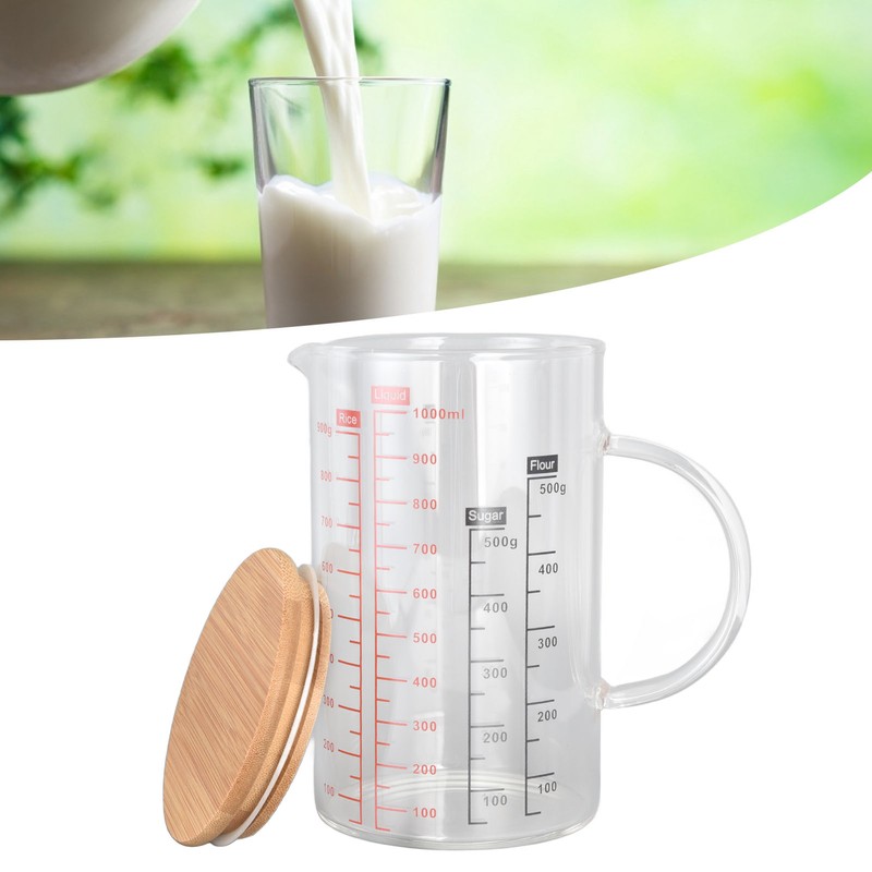 Glass Measuring Cup V Shaped Nozzle Clear Scale Comfortable Grip