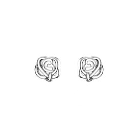ALRNBY Silver Roses Stud Earrings for Women Dainty Flower Earrings Small Stud for Girls Trendy