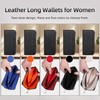 Womens Leather Long Zip Around Clutch Wallet with Coin Pocket