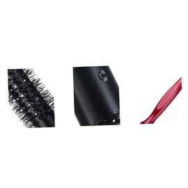 Mikinona Durable Nylon Bristle Hair Brush Comb Round Hole Design Wooden Handle for Fast Hair Styling