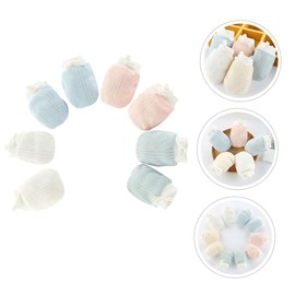 Healvian 4 Pairs Boy Girl Scratch Gloves Adjustable Mittens for Newborns Breathable and Stretchy Design Safe for Delicate Skin Supplies