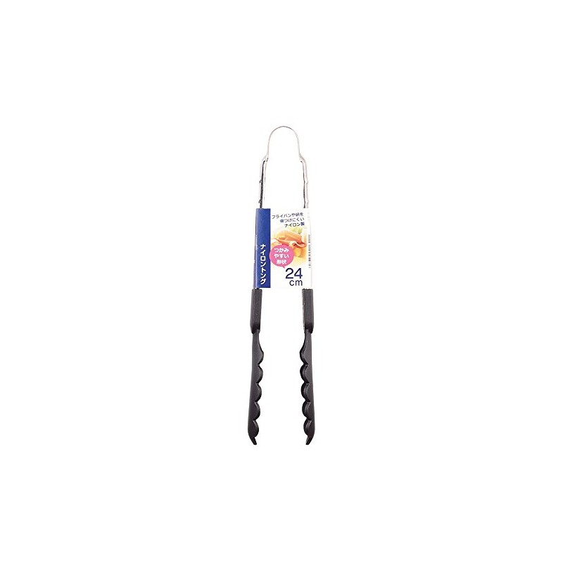 Pearl Metal C-1822 Nylon Tongs, 9.4 inches (24 cm), Black,